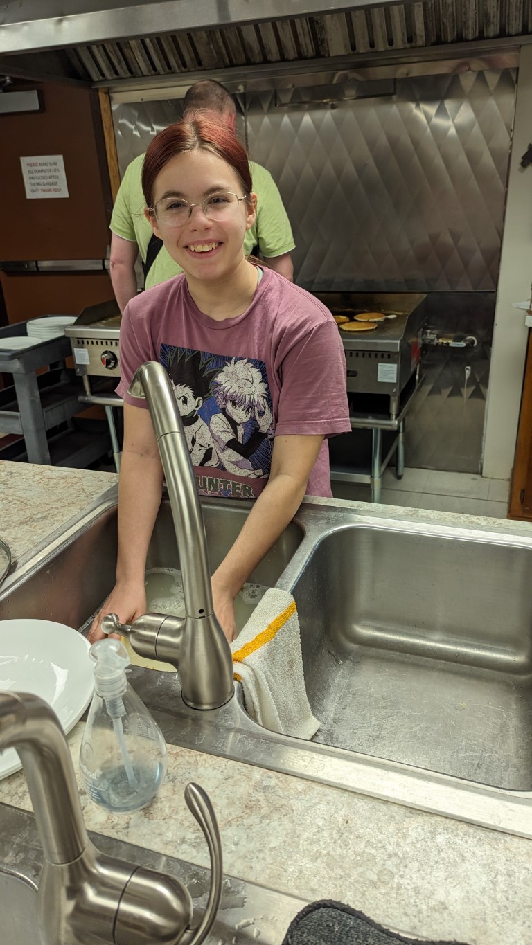 Washing dishes