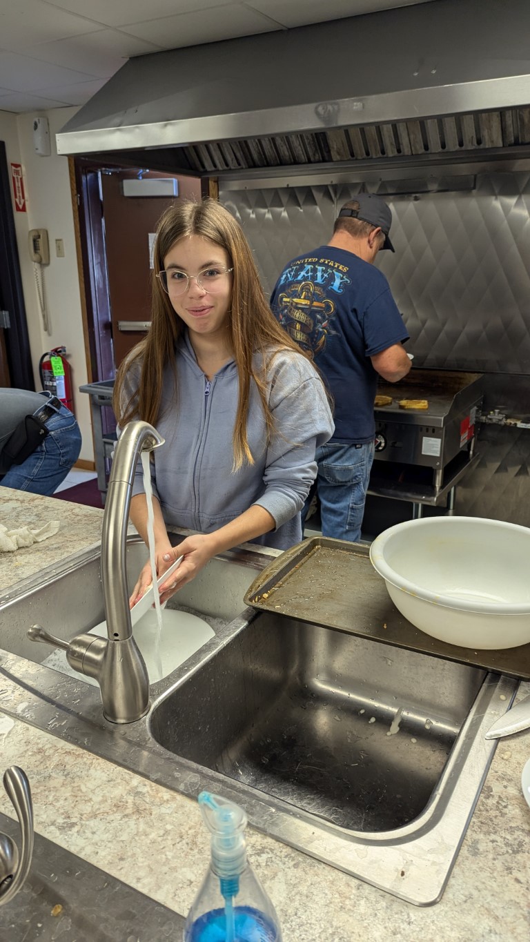 Washing dishes